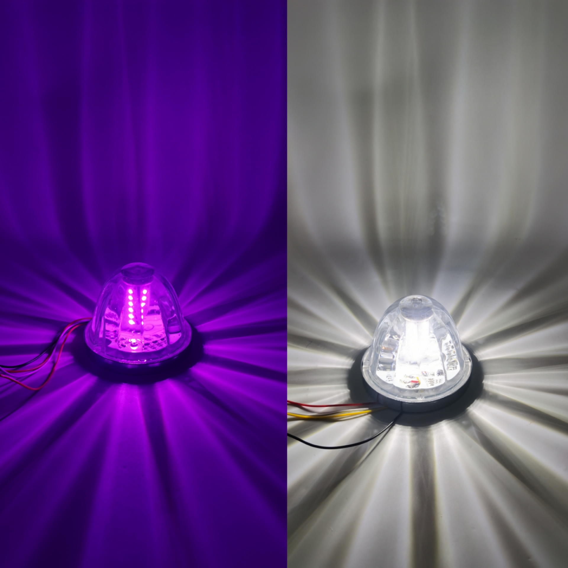 AAT-ML442-RB30 Luces de posición con lente transparente de sandía, giratorias, de 10 a 30 V CC, para cualquier luz decorativa blanca, para camiones, remolques y motocicletas.